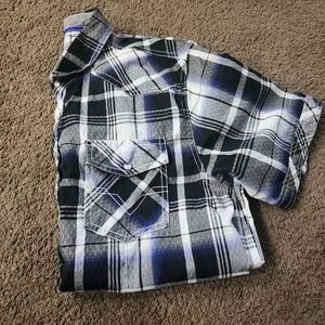 BKE Black and Blue Plaid Casual Button Down Shirt